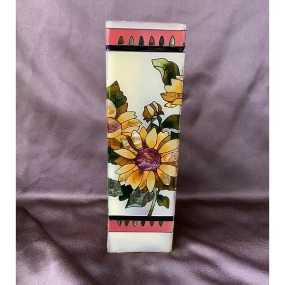 JOAN BAKER Accents Joan Baker Hand Painted Stained Glass Vase